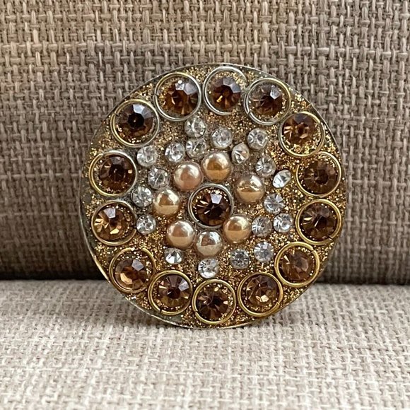 Fashion Women Rings Faux Stone Big Face Ring Fancy Jewelry Size adjustable 7-9 - Picture 11 of 12